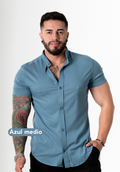 Camisa Chalis Azul Medio
