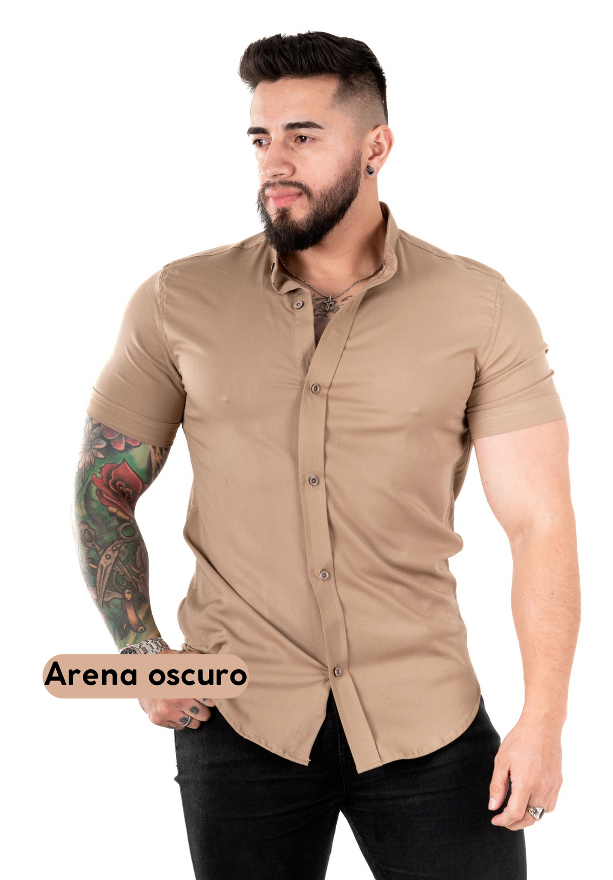 Camisa Chalis Arena Oscuro