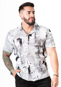 Camisa Box fit Estampado Cara Oculta