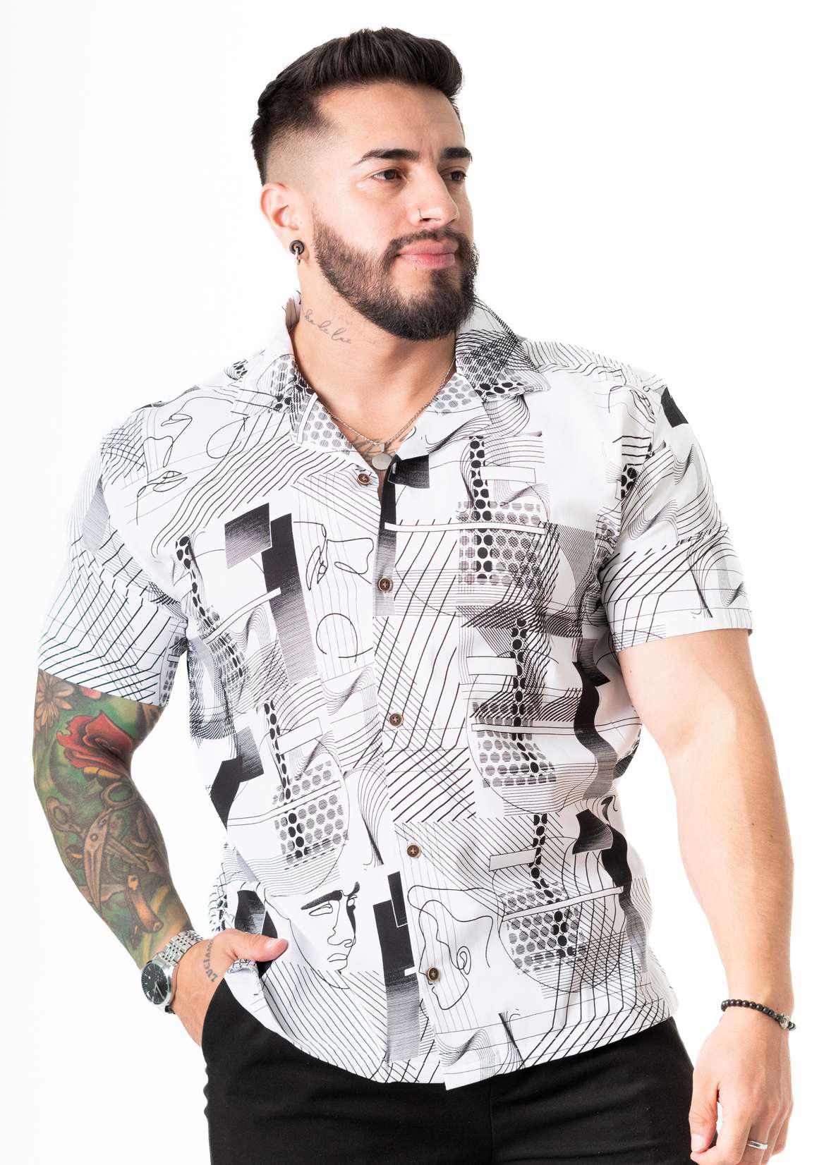 Camisa Box fit Estampado