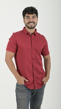 Camisa Chalis cuello Clásico Rojo cereza