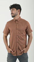 Camisa Chalis cuello Clasico Mocca