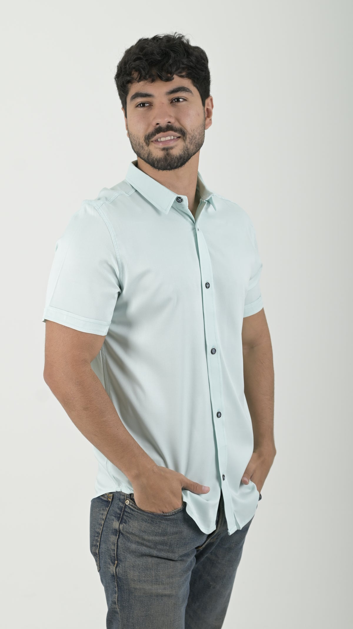 Camisa Chalis cuello Clasico Menta fresc