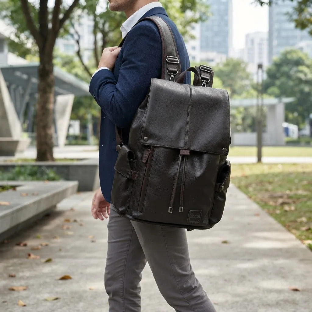 BOLSO HOMBRE NEGRO EN CUERO KEV