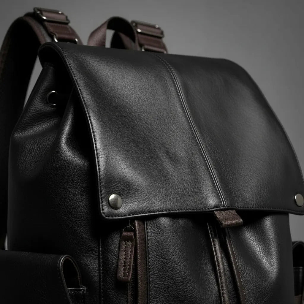BOLSO HOMBRE NEGRO EN CUERO KEV