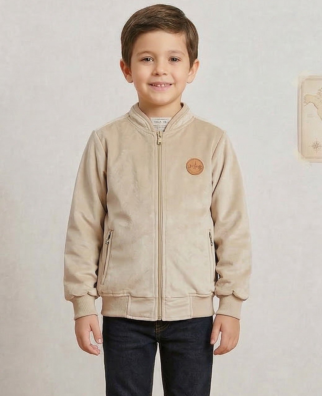 Chaqueta clásica gamuza niño T36-1