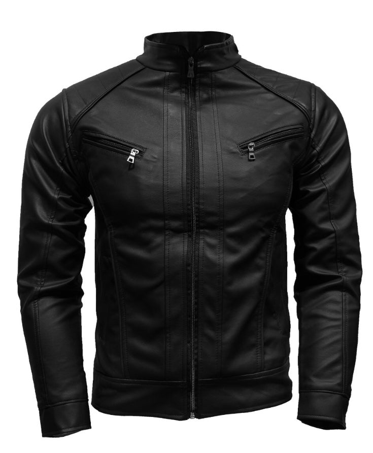 Chaqueta cuero clásica hombre T33